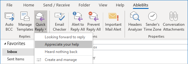 The Quick Reply for Outlook icon.