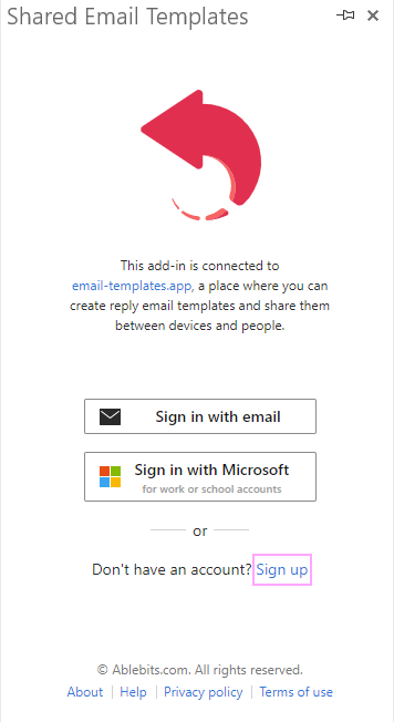 Sign up for Shared Email Templates.