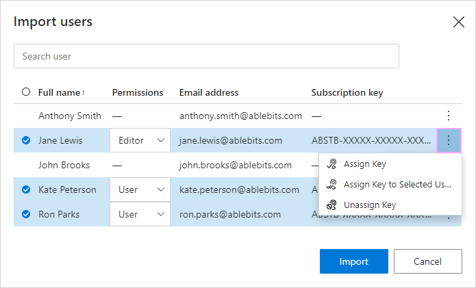 Selecting users from Azure AD