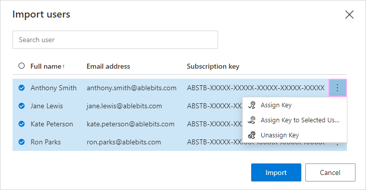 Assign a subscription key.