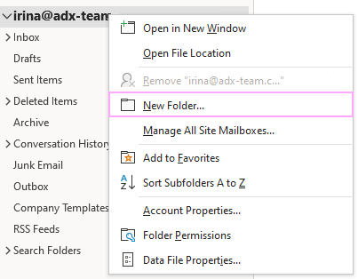Create New Folder.
