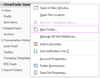 Outlook on the web - Sharing an Email Folder or Mailbox