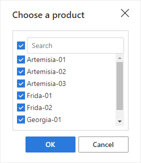 Select all the list items.