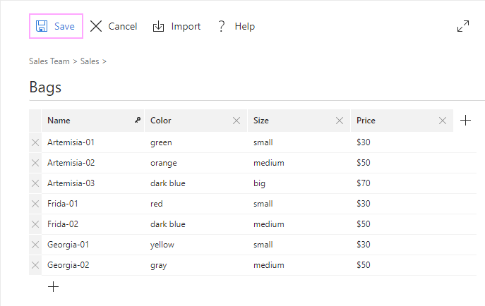Save your dataset.