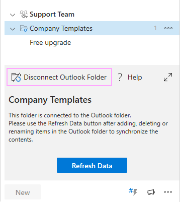 Click Disconnect Outlook Folder in preview.
