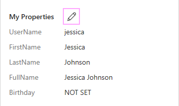 The Edit properties icon