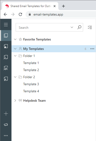 Templates and folders imported.