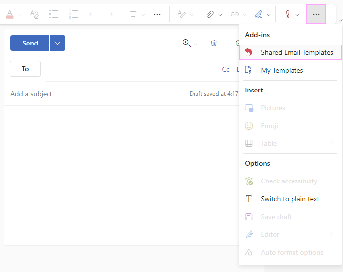Start Shared Email Templates.