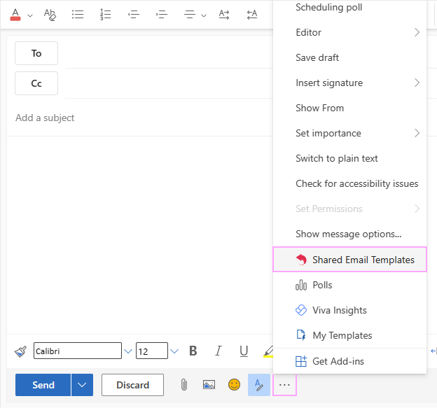 Start Shared Email Templates.
