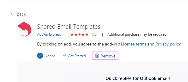 Uninstall Shared Email Templates in Outlook desktop.