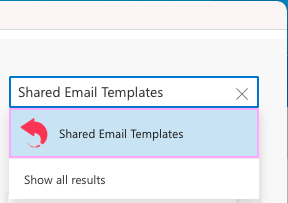 Shared Email Templates selected