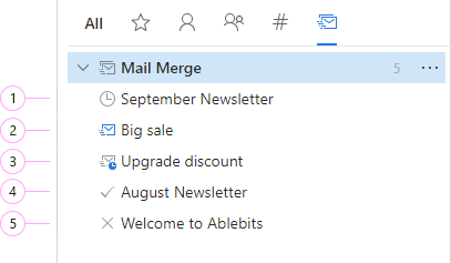 Different mail merge campaigns