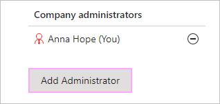 Here is the Add Administrator button.