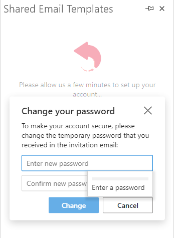 A new password is needed.