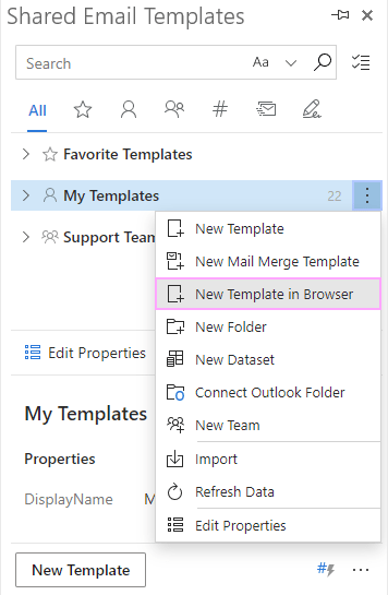 Create a new template in your browser.