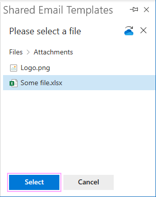 Attach file from OneDrive.