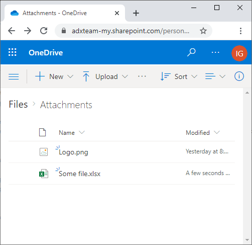 Folder in OneDrive.