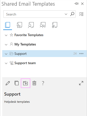 Move a folder/template to a team.