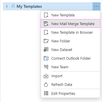 Create Mail Merge Template.