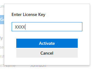 Paste License Key. Paste License Key.