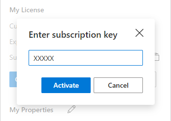 Enter your subscription key.