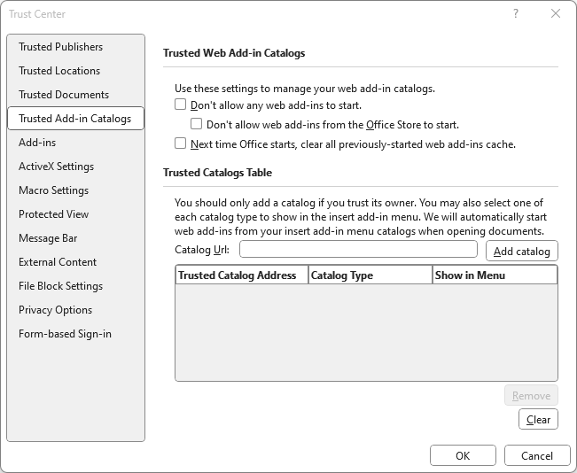 Don't select these checkboxes.