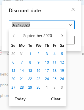 Pick Date in a drop-down calendar. Pick Date in a drop-down calendar.