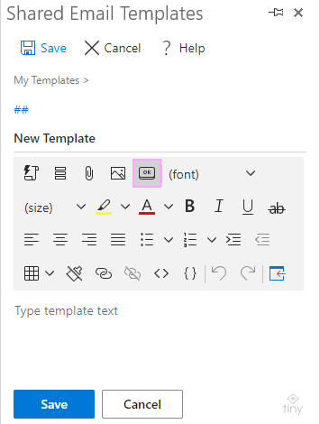 The Insert button icon on the editor toolbar