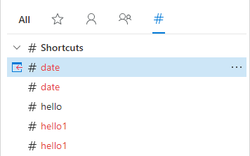 See shortcuts with the same name.