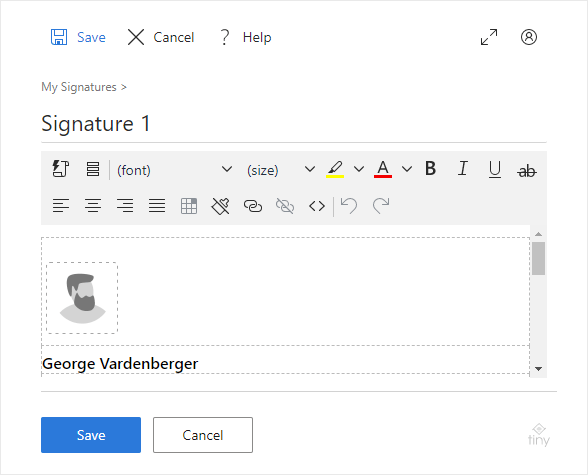 Edit a signature in your browser.