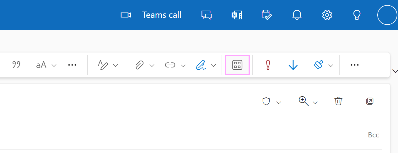 The Apps button in Outlook Online