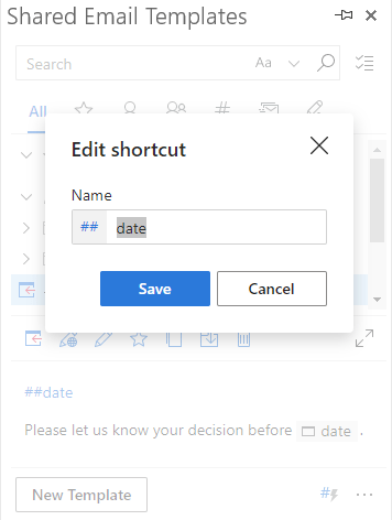 Edit or remove a shortcut.