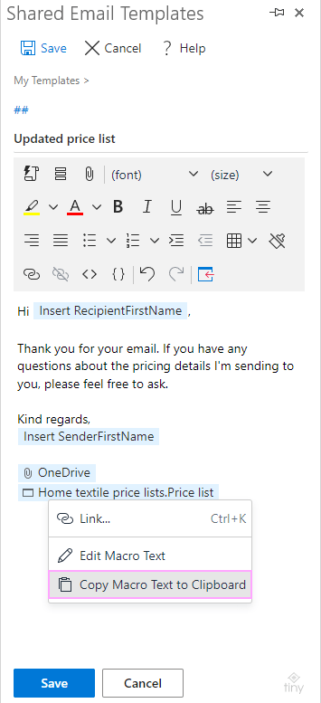 Copy the ~%WhatToEnter macro text.