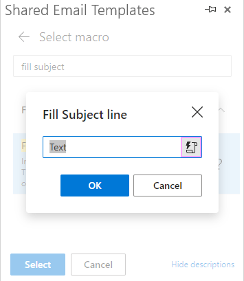 The Insert Macro icon in the ~%Fill macro dialog