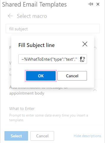 Finish by clicking OK.