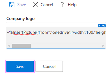 Paste the copied macro into the property field.