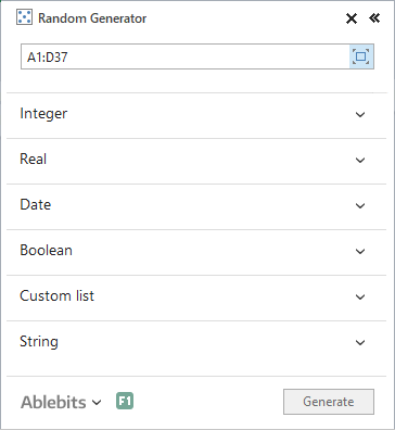 excel random password generator formula