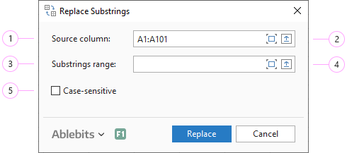 Adjust the Replace Substrings settings. Adjust the Replace Substrings settings.