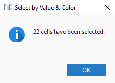 Get the same Excel cells selected.
