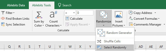 Click on the Select Randomly icon to run the tool. Click on the Select Randomly icon to run the tool.