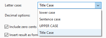 Choose the text case.
