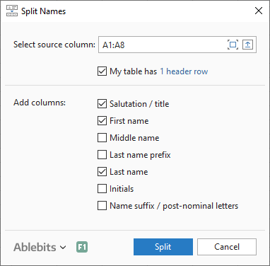 How to Separate First and Last Names in Excel - Zebra BI