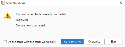 Workbook with the same name already exists.