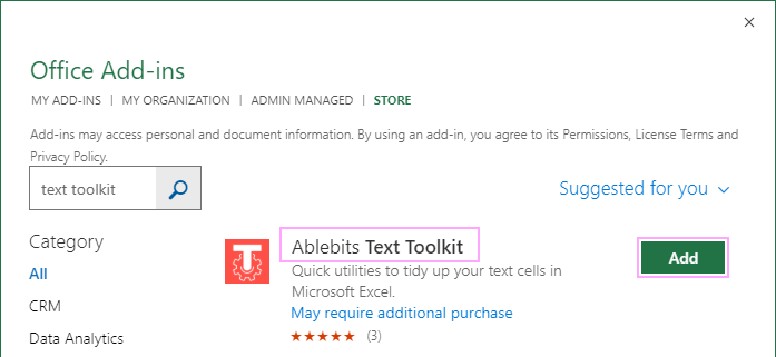 Ablebits Text Toolkit.