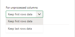 Decide which row to show for unprocessed columns.