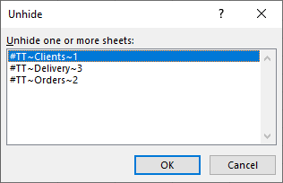 Unhide any of the backup sheets that you can see in the list.