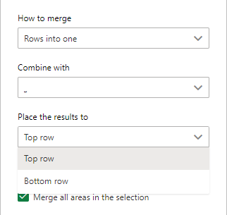 Select a row for the resulting values.