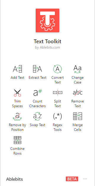Here is the Text Toolkit pane.