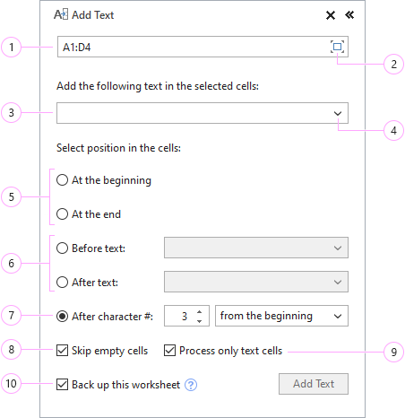 Add text in Excel—Text tools from Ultimate Suite