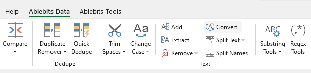 Convert text in Excel.